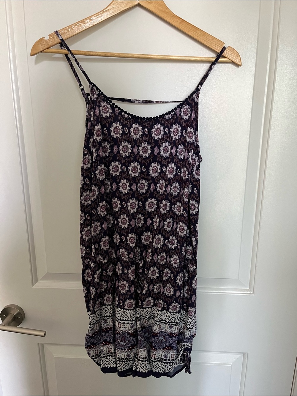 Garage Purple Floral Spaghetti Strap Romper
